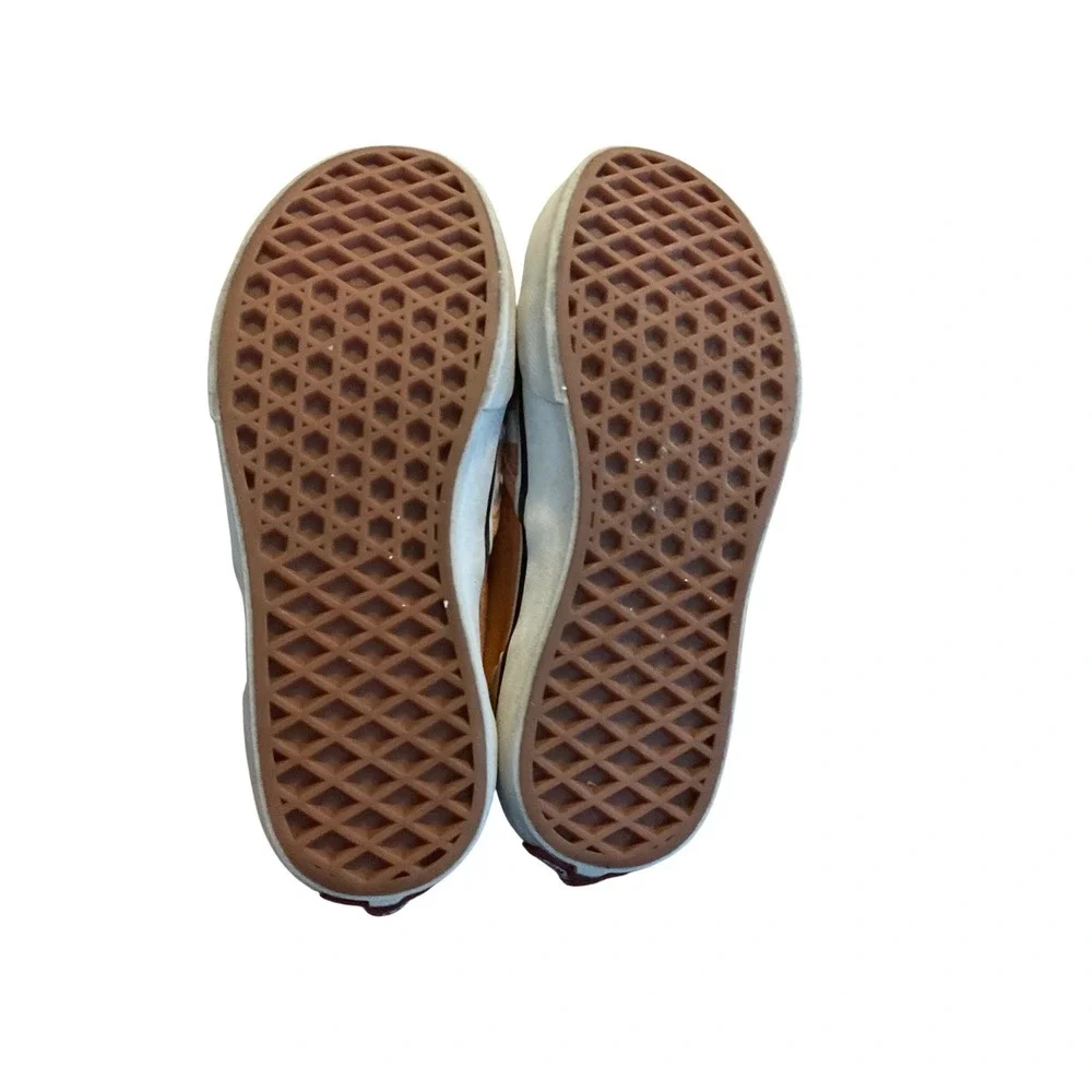 Vans Classic Slip-On Kids Orange White Checkerboard‎ Skate Shoes Sneakers